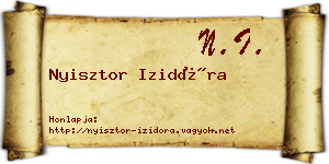 Nyisztor Izidóra névjegykártya